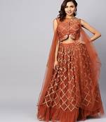Rust Brown Made to Measure Lehenga with Blouse