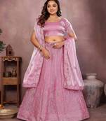 Embellished Semi Stitched Lehenga Choli With Dupatta