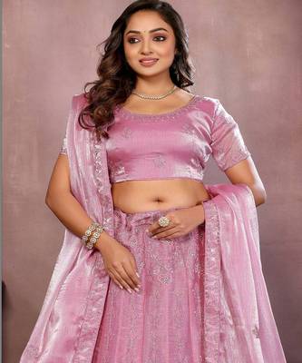 Embellished Semi Stitched Lehenga Choli With Dupatta 2