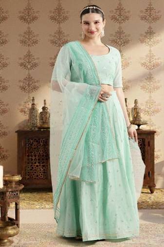 Jashn Embroidered Sequinned Lehenga & Blouse With Dupatta