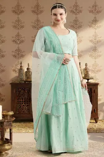 Jashn Embroidered Sequinned Lehenga & Blouse With Dupatta