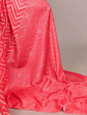 Crimson silky elegance satin silk printed saree 5