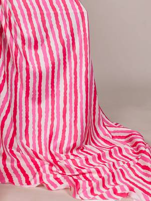 Pink silky elegance satin silk printed saree 4