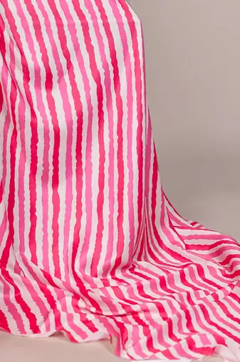 Pink silky elegance satin silk printed saree