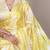 Yellow silky elegance satin silk printed saree