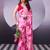 Pink softness satin silk floral print with pearl lace border saree