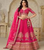 Embroidered Sequinned Semi Stitched Lehenga & Unstitched Blouse With Dupatta