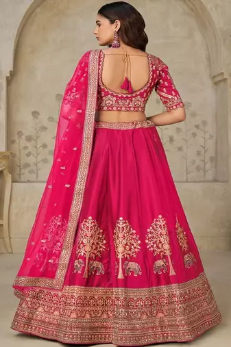 Embroidered Sequinned Semi Stitched Lehenga & Unstitched Blouse With Dupatta