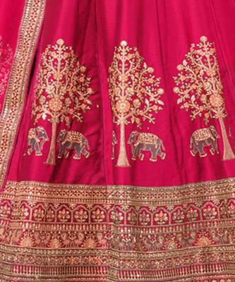 Embroidered Sequinned Semi Stitched Lehenga & Unstitched Blouse With Dupatta 4
