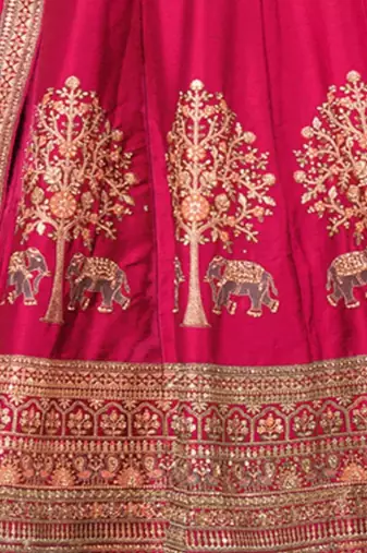 Embroidered Sequinned Semi Stitched Lehenga & Unstitched Blouse With Dupatta
