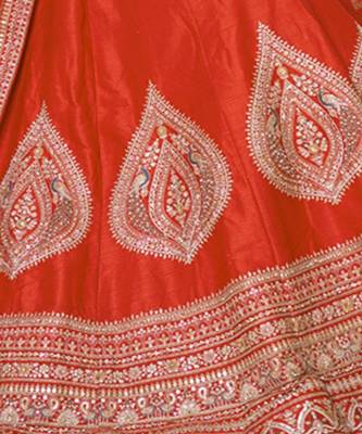 Embroidered Sequinned Semi Stitched Lehenga & Unstitched Blouse With Dupatta 4