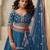 Embroidered Sequinned Semi Stitched Lehenga & Blouse With Dupatta