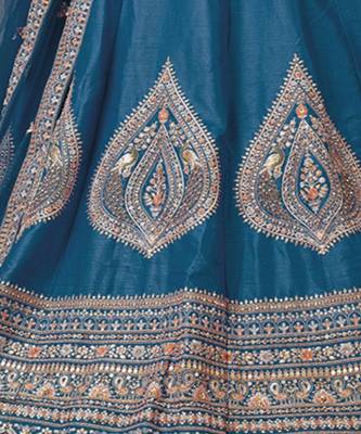 Embroidered Sequinned Semi Stitched Lehenga & Blouse With Dupatta 4
