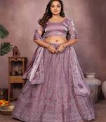 Embellished Semi Stitched Lehenga Choli With Dupatta