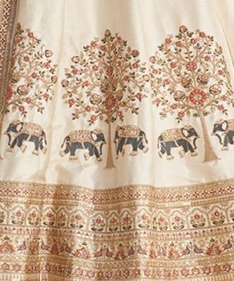 Embroidered Sequinned Semi Stitched Lehenga & Unstitched Blouse With Dupatta 4