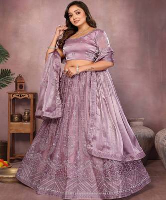 Embellished Semi Stitched Lehenga Choli With Dupatta 3