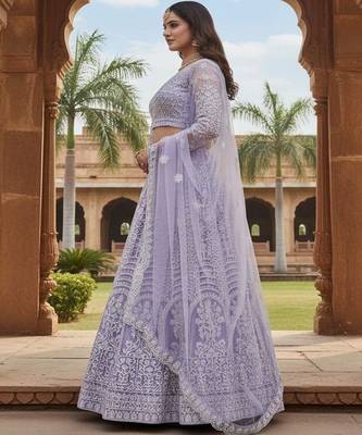 Embellished Sequinned Semi Stitched Lehenga & Blouse With Dupatta 3