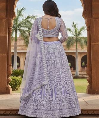 Embellished Sequinned Semi Stitched Lehenga & Blouse With Dupatta 4