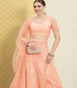 Women Jashn Sequinned Embroidered Stitched Lehenga & Blouse With Dupatta