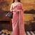 Salmon elegance tussar silk printed saree with unstitched blouse