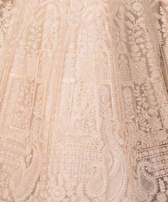Embroidered Sequinned Semi Stitched Net Lehenga & Unstitched Blouse With Dupatta 2