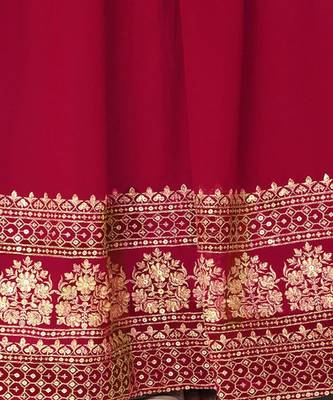 Floral Embroidered Sequinned Georgette Lehenga Tasselled Choli With Dupatta 3