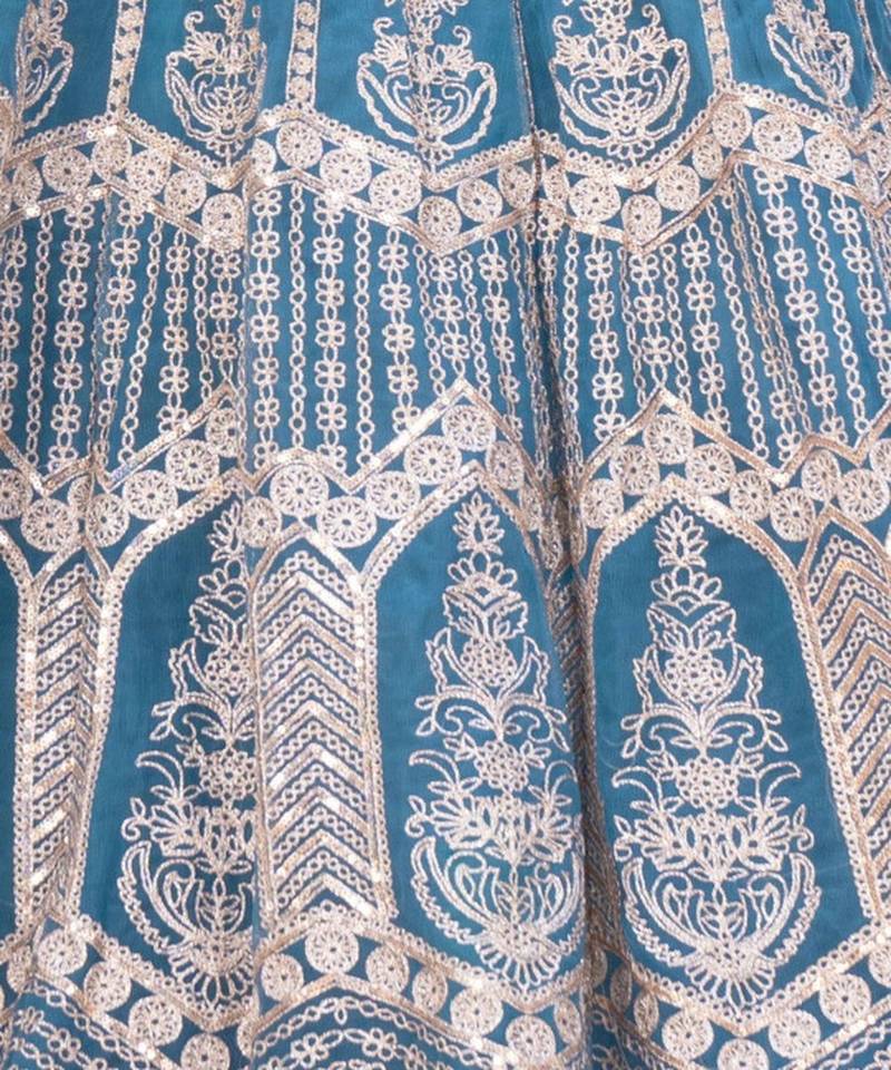 Embellished Semi Stitched Lehenga & Unstitched Blouse With Dupatta