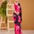 Pink satin silk floral printed smoothness saree