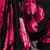 Pink satin silk floral printed smoothness saree
