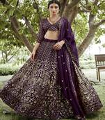 Embroidered Sequinned Semi Stitched Lehenga & Unstitched Blouse With Dupatta