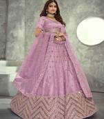 Embroidered Sequinned Net Semi Stitched Lehenga & Blouse With Dupatta