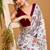 Off White satin silk floral printed smoothness saree