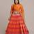 Orange & Gold Toned Semi Stitched Lehenga Choli With Dupatta