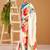 off-white satin silk floral printed smoothness saree