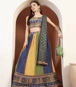 Embellished & Bandini Printed Tasseled Choli Lehanga & Sequinned Dupatta Set