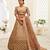 Brown & Gold Toned Embellished Sequinned Semi Stitched Lehenga & Unstitched Blouse With Dupatta