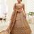 Brown & Gold Toned Embellished Sequinned Semi Stitched Lehenga & Unstitched Blouse With Dupatta