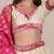 Women White & Pink Semi Stitched Lehenga & Unstitched Blouse With Dupatta