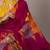 Rust orange weightless marble floral printed with lace border saree