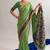Parrot green viscose chanderi printed & zari weaving work saree