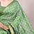 Parrot green viscose chanderi printed & zari weaving work saree