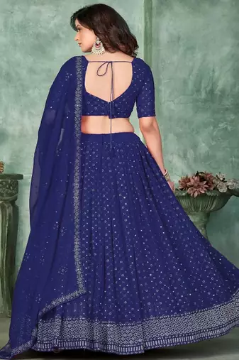 Embroidery and Sequince Work Georgette Fabric Lehenga Choli With Georgette Dupatta