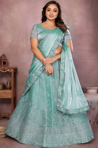 Embellished Semi Stitched Lehenga Choli With Dupatta