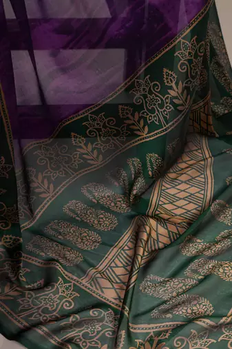 Purple classic rangoli silk printed saree