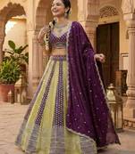 Embellished Sequinned Semi Stitched Lehenga & Unstitched  Blouse With Dupatta