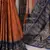 Rust orange classic rangoli silk printed saree