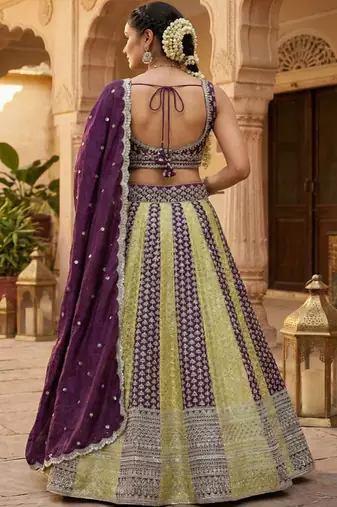 Embellished Sequinned Semi Stitched Lehenga & Unstitched  Blouse With Dupatta