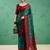Teal classic rangoli silk printed saree