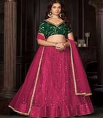 Embroidered Sequinned Semi Stitched Lehenga & Unstitched Blouse With Dupatta