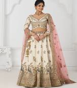Embroidered Sequinned Semi Stitched Lehenga & Unstitched Blouse With Dupatta